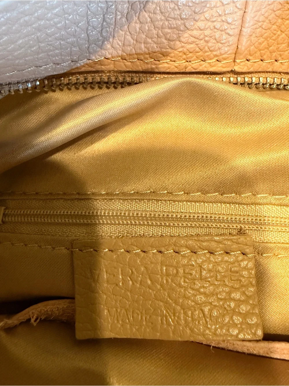 Vera Pelle Pebbled Light Taupe Shoulder Tote